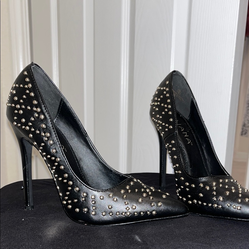 Elegant Black Studded Heels